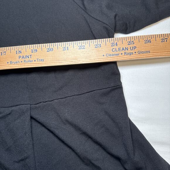 Melissa McCarthy Seven7 Black Long Sleeve Babydoll Tunic Top 3X Back Zip EUC - Picture 4 of 13